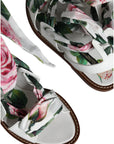 Dolce & Gabbana Multicolor Floral Print Ankle Wrap Sandals Shoes