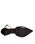 Dolce & Gabbana Black Suede Ankle Strap Pumps Heels Shoes