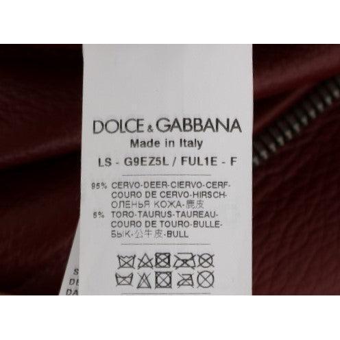 Dolce & Gabbana Radiant Red Leather Biker Motorcycle Jacket