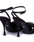 Dolce & Gabbana Black Goatskin Women Sandal