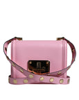Dolce & Gabbana Baby Pink LOLA Leather Studded Crossbody Strap Bag
