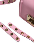 Dolce & Gabbana Baby Pink LOLA Leather Studded Crossbody Strap Bag