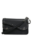 Dolce & Gabbana Black Small Leather Studded Shoulder Crossbody Bag