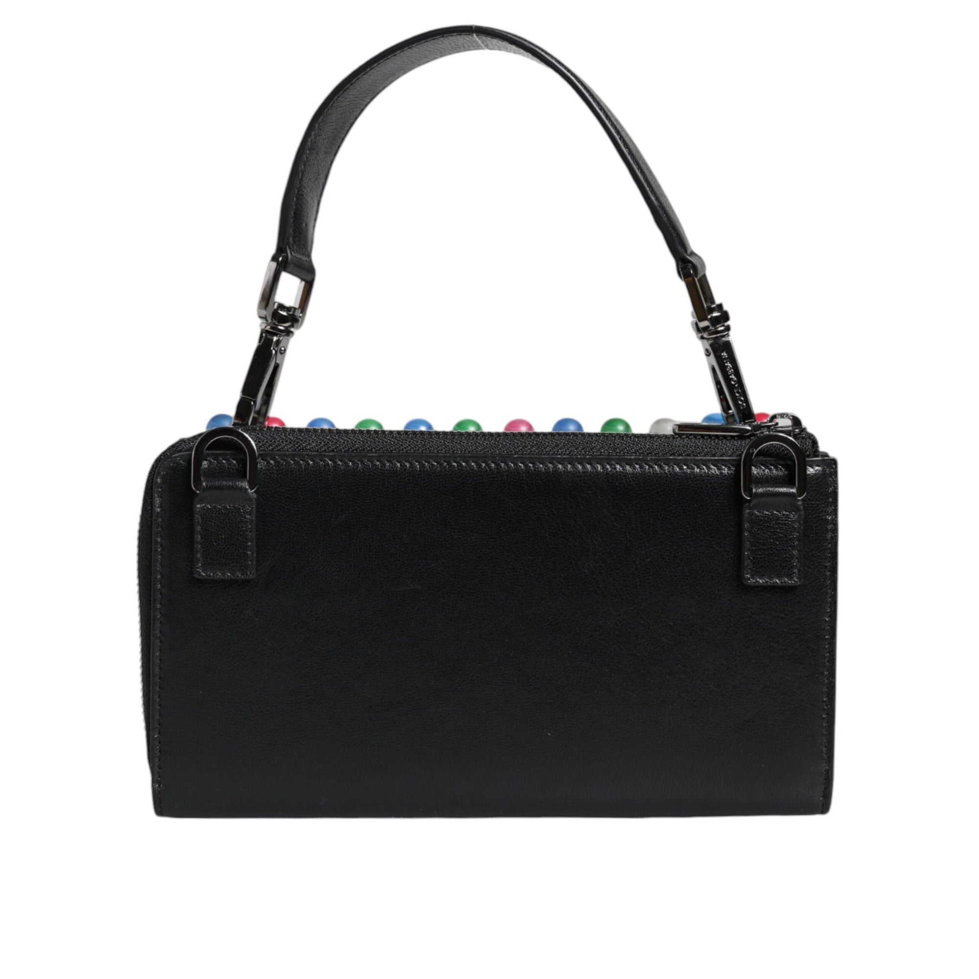 Dolce & Gabbana Black Leather Lighted Top Handle Handbag Bag