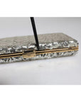 Dolce & Gabbana Silver Sequined Clutch Evening Crossbody Bag