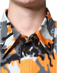 Dolce & Gabbana Multicolor Camouflage Cotton Denim Collared Jacket