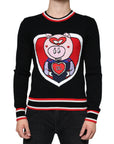 Dolce & Gabbana Black Cashmere Pig of the Year Pullover Sweater