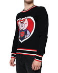 Dolce & Gabbana Black Cashmere Pig of the Year Pullover Sweater
