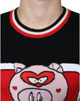 Dolce & Gabbana Black Cashmere Pig of the Year Pullover Sweater