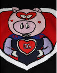 Dolce & Gabbana Black Cashmere Pig of the Year Pullover Sweater