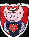 Dolce & Gabbana Black Cashmere Pig of the Year Pullover Sweater