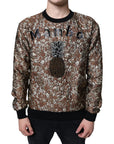 Dolce & Gabbana Brown Jacquard Mambo Pineapple Pullover Sweater