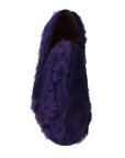 Dolce & Gabbana Plush Purple Sheep Fur Loafers