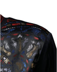 Dolce & Gabbana Multicolor Jacquard Crew Neck Sweatshirt Sweater