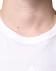 Dolce & Gabbana White Logo Embossed Cotton Crewneck T-shirt