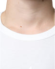 Dolce & Gabbana White Logo Embossed Cotton Crewneck T-shirt