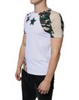 Dolce & Gabbana White Camouflage Stars Crew Neck T-shirt