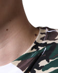 Dolce & Gabbana White Camouflage Stars Crew Neck T-shirt