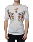 Dolce & Gabbana White Angel Crown Print Crew Neck T-shirt