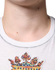 Dolce & Gabbana White Angel Crown Print Crew Neck T-shirt