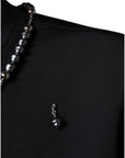 Dolce & Gabbana Black Polyester Necklace Embellished T-shirt