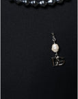 Dolce & Gabbana Black Polyester Necklace Embellished T-shirt
