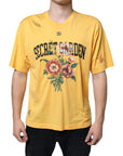 Dolce & Gabbana Yellow Secret Graden Floral Cotton Crew Neck T-shirt