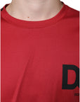 Dolce & Gabbana Red Cotton DG Logo Print Crew Neck T-shirt