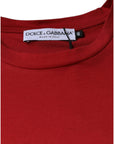 Dolce & Gabbana Red Cotton DG Logo Print Crew Neck T-shirt