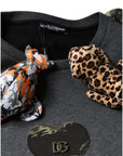 Dolce & Gabbana Gray Camouflage Animal Stuff Cotton T-shirt