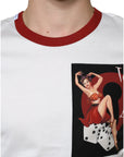 Dolce & Gabbana White Graphic Print Cotton Crew Neck T-shirt