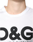 Dolce & Gabbana White Cotton DG Logo Print Casual T-shirt