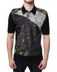 Dolce & Gabbana Multicolor Camouflage Patchwork Silk Polo T-shirt