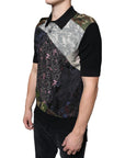 Dolce & Gabbana Multicolor Camouflage Patchwork Silk Polo T-shirt