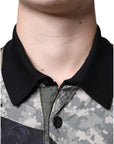 Dolce & Gabbana Multicolor Camouflage Patchwork Silk Polo T-shirt