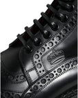 Dolce & Gabbana Black Leather Lace Up Mid Calf Boots Shoes