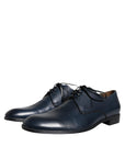 Dolce & Gabbana Navy Blue Leather Derby Dress Formal Shoes