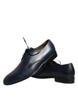 Dolce & Gabbana Navy Blue Leather Derby Dress Formal Shoes