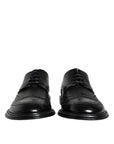 Dolce & Gabbana Black Leather Oxford Wingtip Formal Shoes