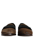 Dolce & Gabbana Brown Calf Hair Leather Loafers Formal Dress Shoes