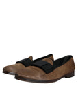 Dolce & Gabbana Brown Calf Hair Leather Loafers Formal Dress Shoes