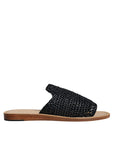 Dolce & Gabbana Black Monochrome Braided Raffia Slides Shoes
