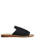 Dolce & Gabbana Black Monochrome Braided Raffia Slides Shoes