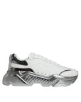 Dolce & Gabbana White Silver Daymaster Low Top Sneakers Shoes