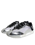 Dolce & Gabbana Silver Black Nylon NS1 Low Top Sneakers Shoes