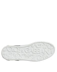 Dolce & Gabbana Black Leather Logo Portofino Sneaker Shoes