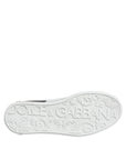 Dolce & Gabbana Black Leather Logo Portofino Sneaker Shoes