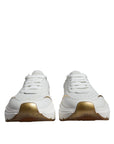 Dolce & Gabbana White Gold DAYMASTER Leather Sneakers Shoes