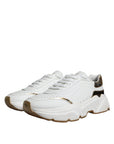 Dolce & Gabbana White Gold DAYMASTER Leather Sneakers Shoes