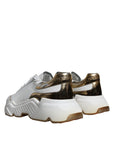 Dolce & Gabbana White Gold DAYMASTER Leather Sneakers Shoes